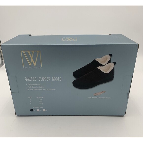 Wayland Square Women's Memory Foam Slippers, size s( 7-8) black - Picture 3 of 5